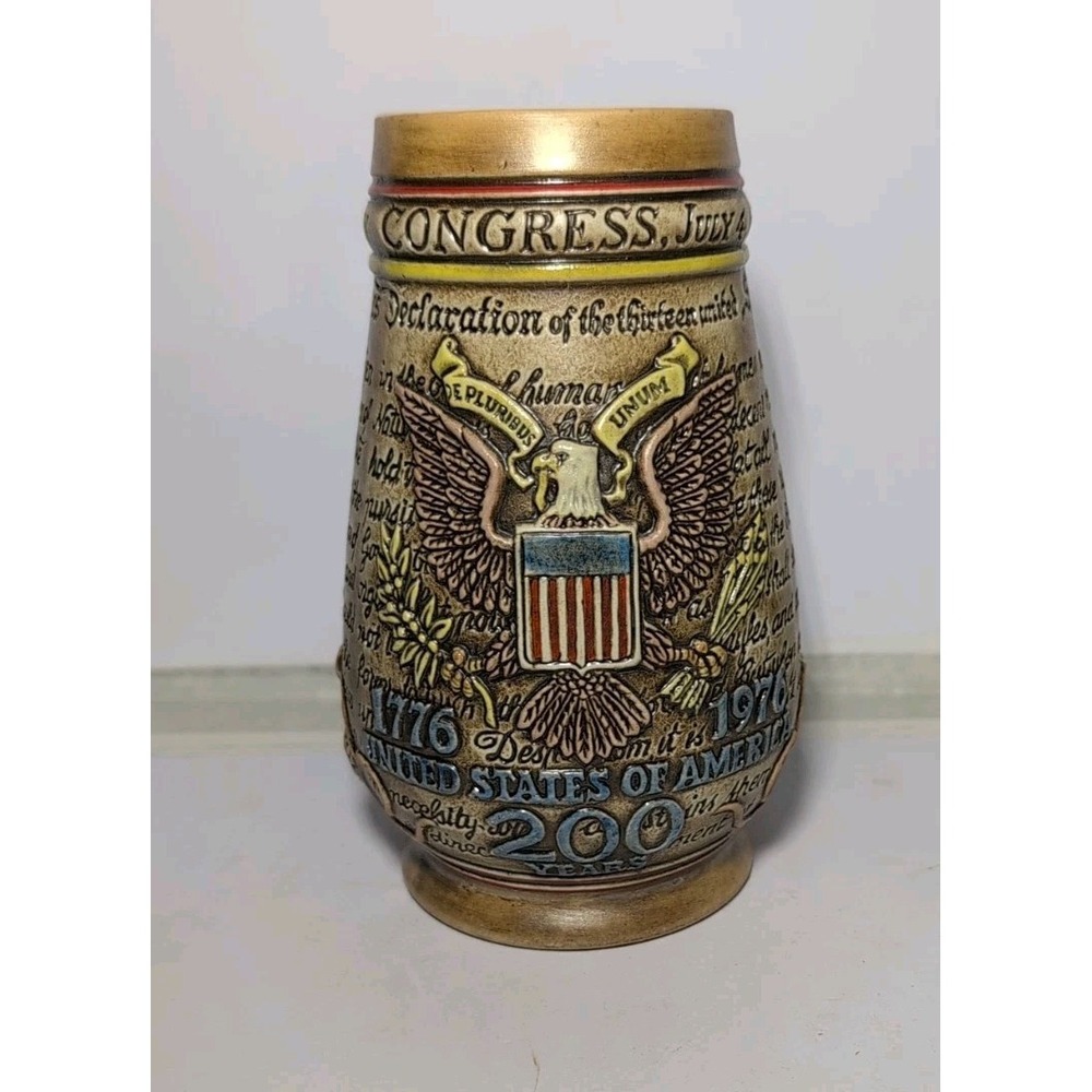 Vintage 1776 200 Years Anheuser Declaration Independence Ceramarte Beer Stein